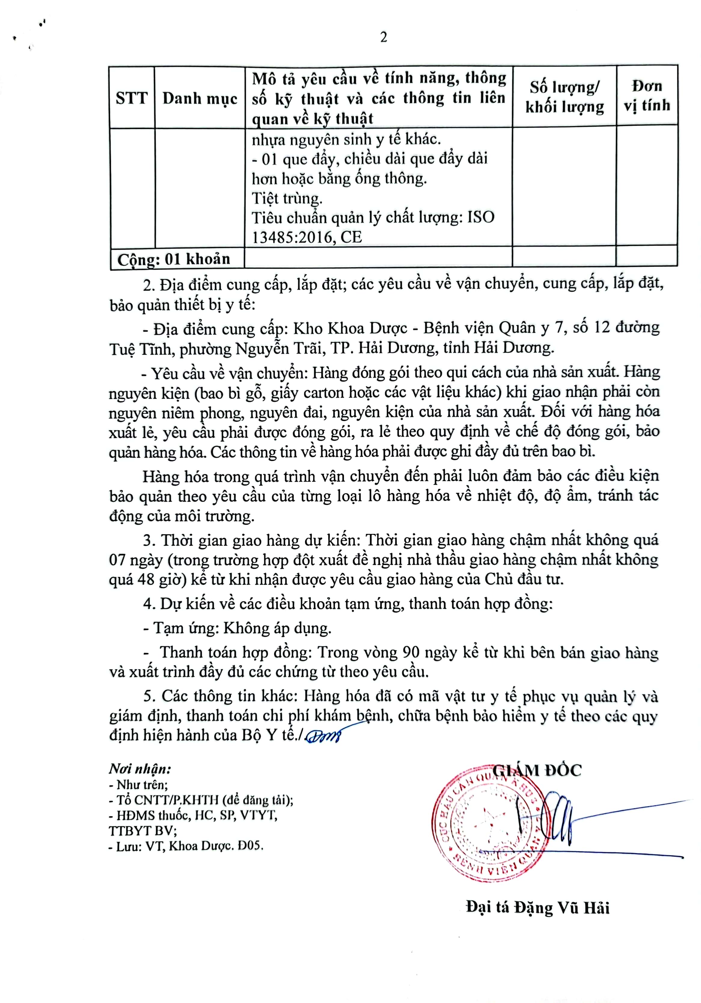 Thông báo Yêu cầu báo giá